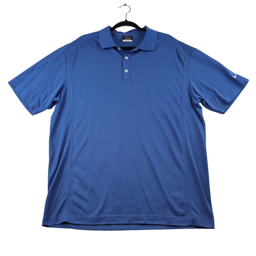 Nike Mens XL Polo Shirt Blue NikeFIT DRY Short Sleeve Golf Top 267020-442